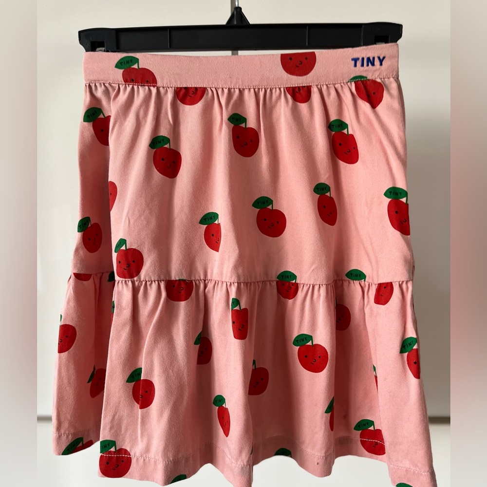 Tiny Peach Print Pink Tiered Skirt for Kids